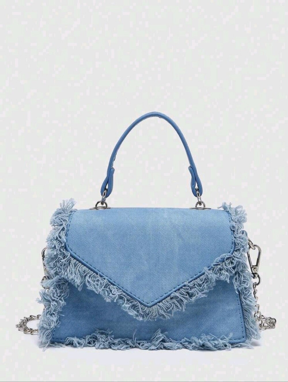 1pc Women Fashion Fringed Small Square Bag, Versatile Chain Shoulder Bag, Ladies